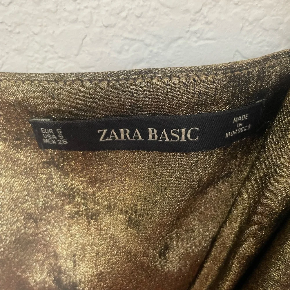 Zara slit golden dress like new size s - Picture 3 of 3